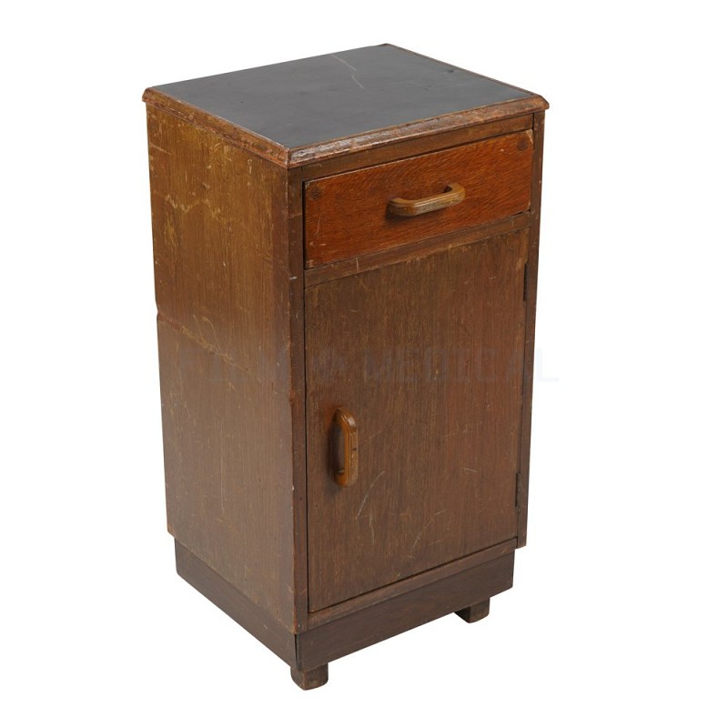 Period Black Top Bedside cabinet 